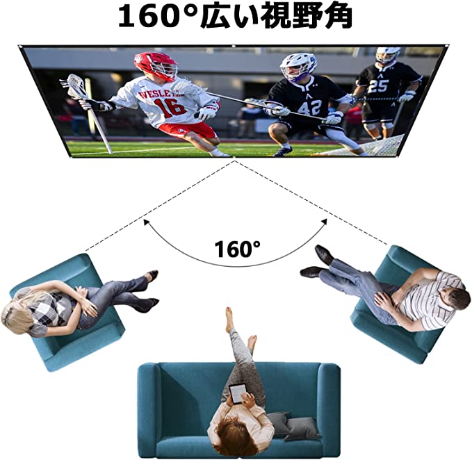 プロジェクタースクリーン 床置き 100インチワイド FUDONI 4K対応